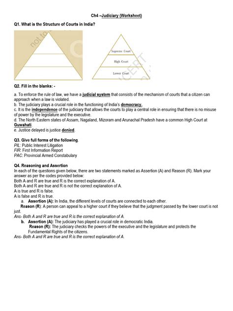 national judiciary answer key