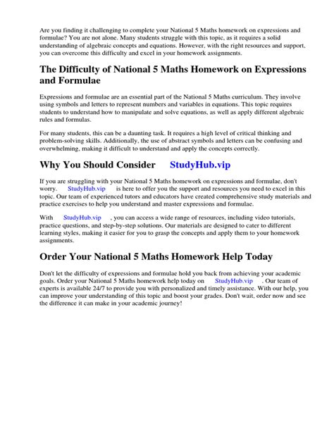 Read National 5 Expressions Formulae Uni 1 Practice Nab 3 