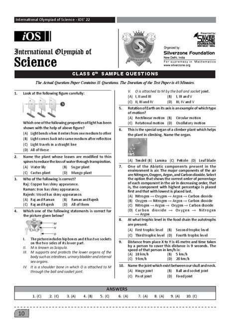 Full Download National Science Olympiad Question Papers 