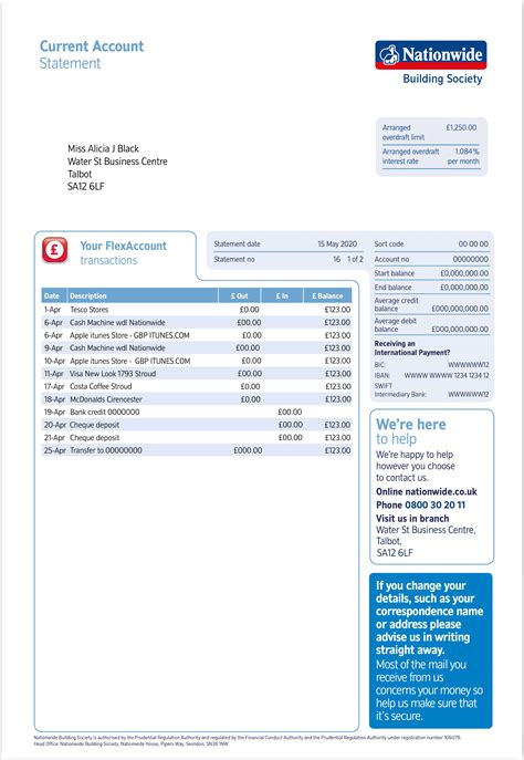 Nationwide Bank Statement