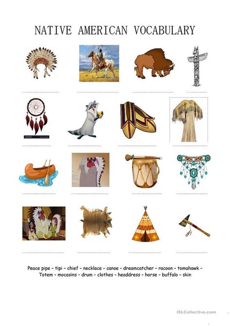 Native American Vocabulary Worksheet Twinkl Usa Twinkl Native Americans Worksheet - Native Americans Worksheet