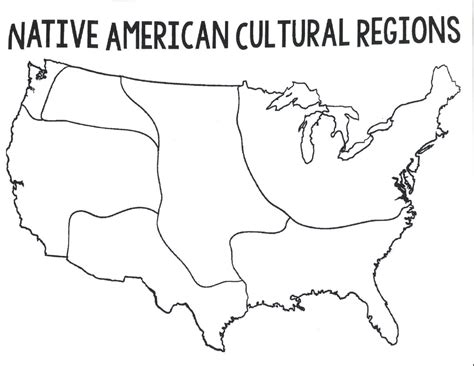 Native Americans Regions Map Blank Full Page Tpt Native American Cultural Regions Map Blank - Native American Cultural Regions Map Blank