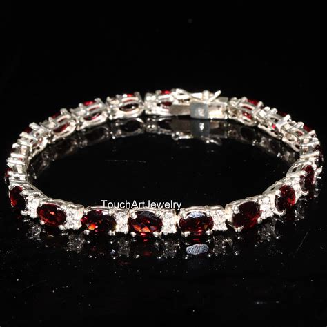 Natural 17 46ct Red Garnet 925 Sterling Silver Luxury Cocktail Flower Necklace - Palace88