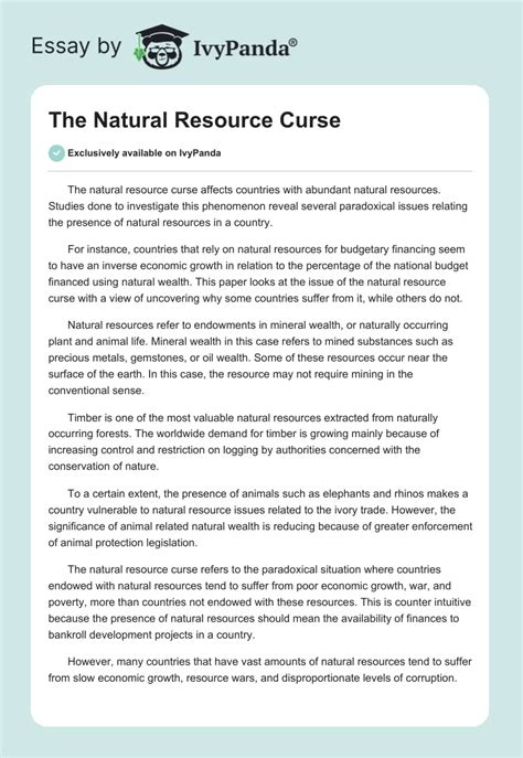Natural Resource Curse Free Paper Example Are Rocks Natural Resources - Are Rocks Natural Resources