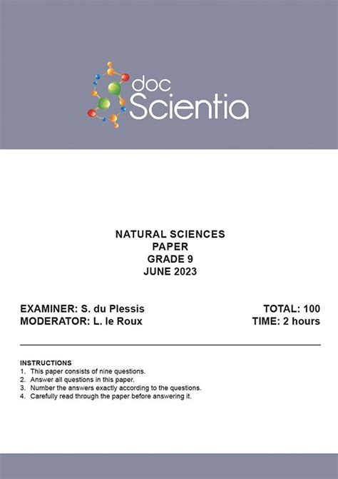 Read Online Natural Sciences Grade 9 Exam Paper 