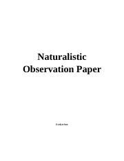 Read Online Naturalistic Observation Paper 