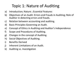 Nature Of Auditing