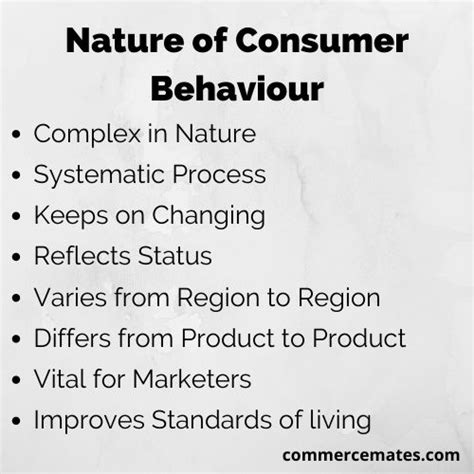 Nature Of Consumer Behaviour