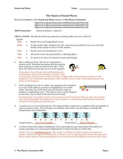 nature of sound waves answer key