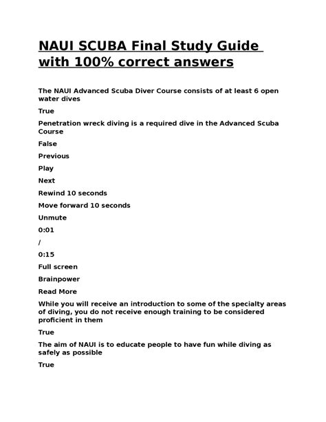 Read Online Naui Study Guide 