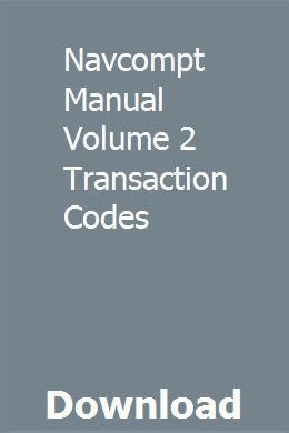 Navcompt Manual Volume 2 Transaction Codes