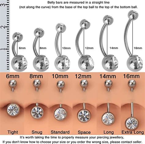 Navel Ring Size Chart