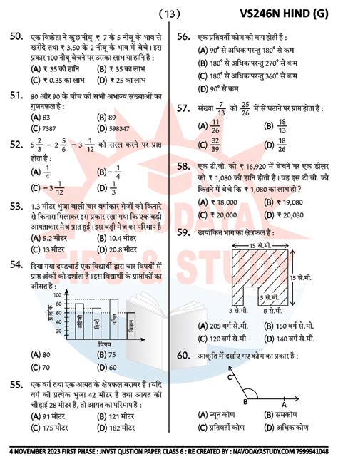 Navodaya Question Paper