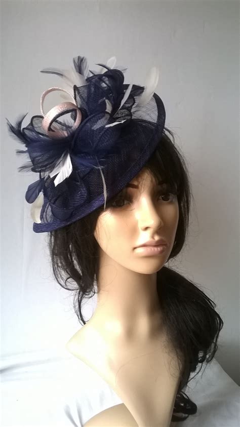 Navy And Nude Fascinator