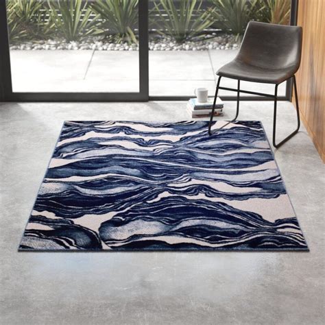 navy blue and white rugs at Rug Studio