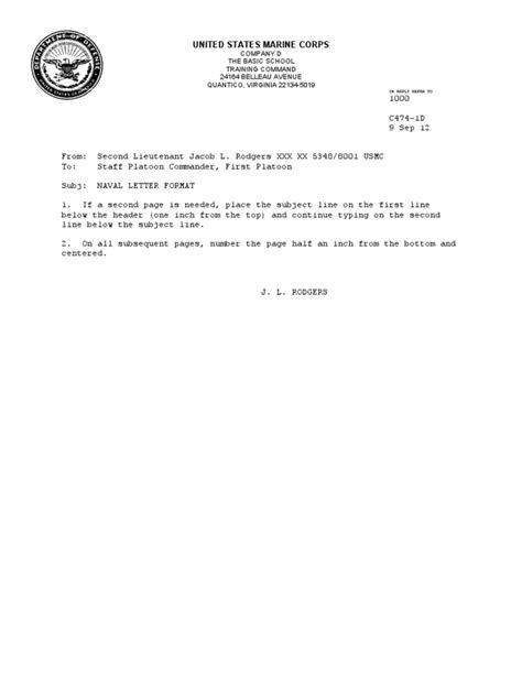 Navy Eval Late Letter Template