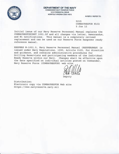 Navy Letterhead Blank