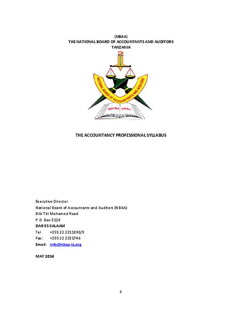 nbaa tanzania syllabus
