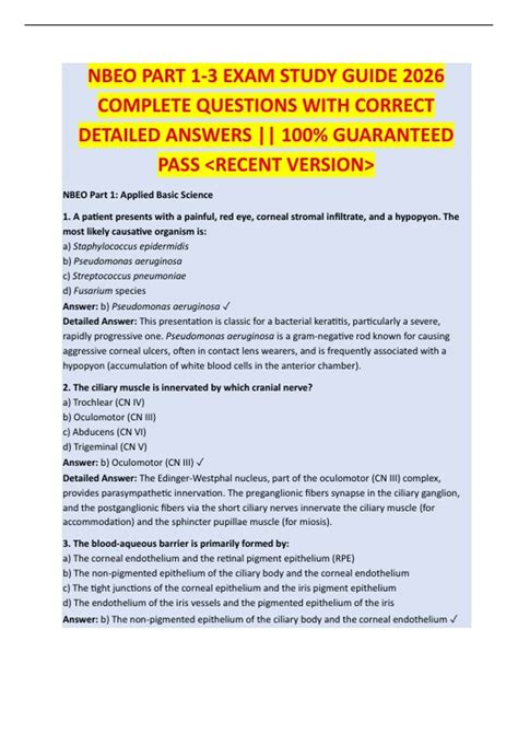 Nbeo Part One Study Guide