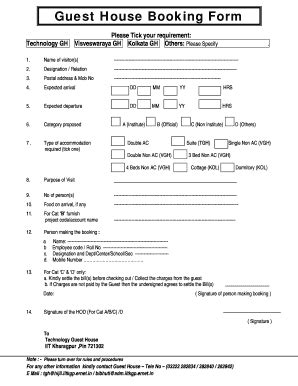 nbri guest house booking form