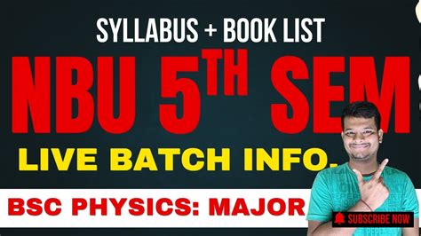 Nbu Bsc Syllabus