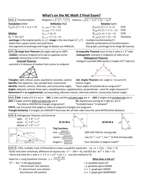 nc math 2 released test