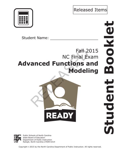 Nc Msl Advanced Functions And Modeling Practice