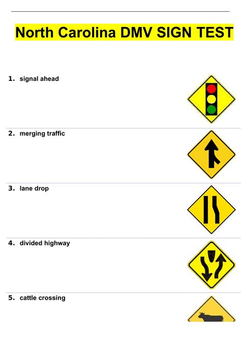 Nc Road Sign Test