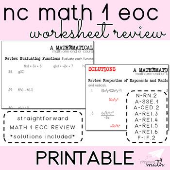 Full Download Nc Eoc 9Th Grade Math Practice Tests 
