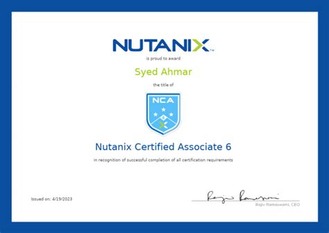 Nca Certificate Nutanix