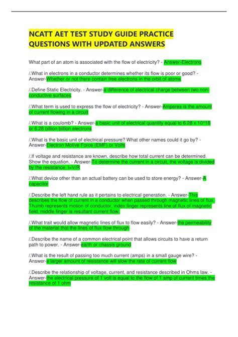 Ncatt Aet Practice Test