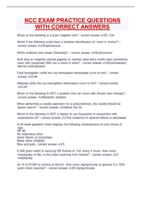 Ncc Exam Questions