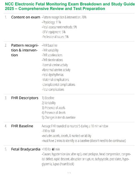 Ncc Fetal Heart Monitoring Study Guide