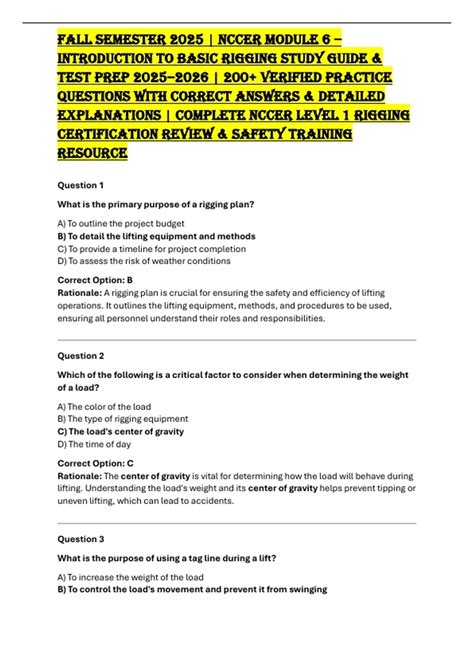 Nccer Basic Rigging Practice Test