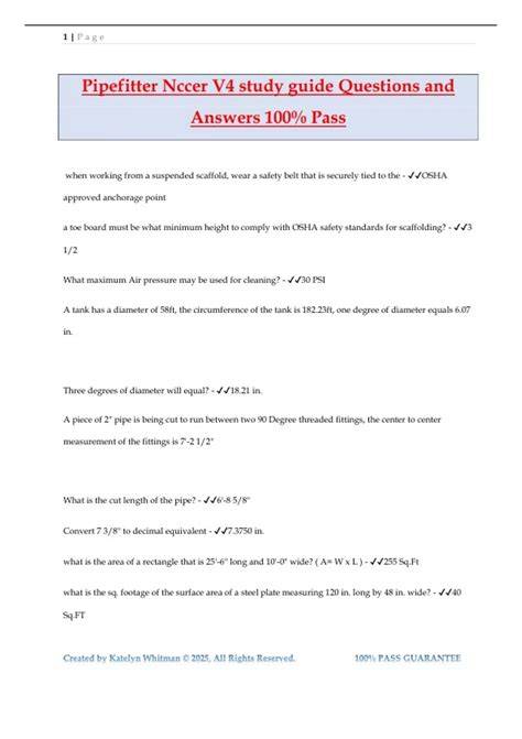 nccer pipefitting test study guide