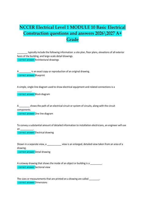 Nccer Study Guide Electrical