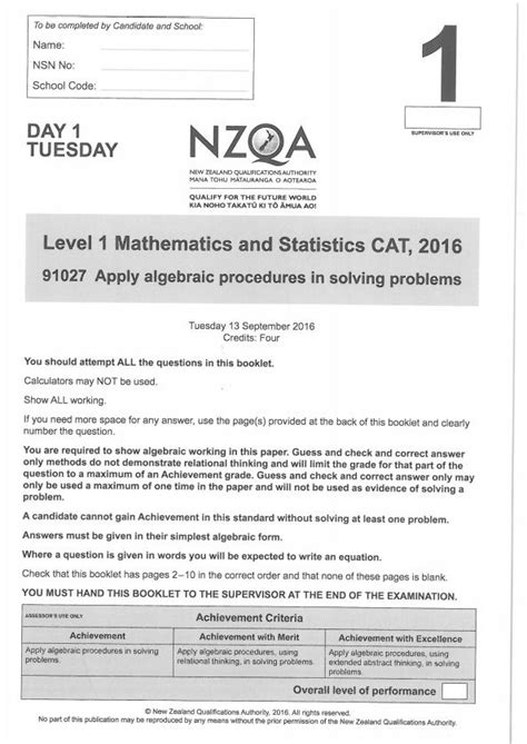 Read Ncea Level 1 Maths Exam Papers File Type Pdf 