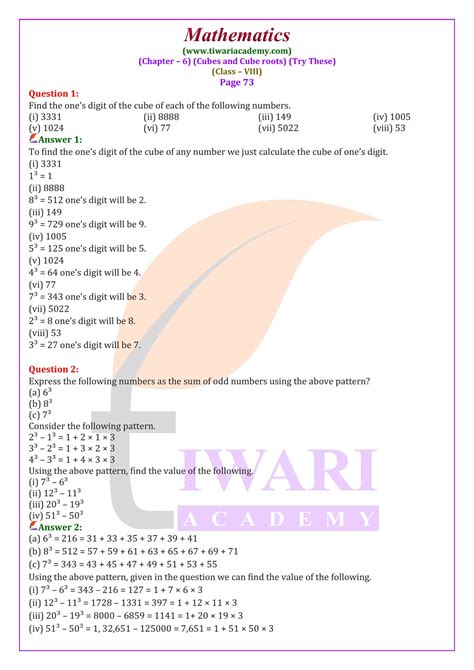 Read Online Ncert Solution For Class 8 Maths Chapter 6 