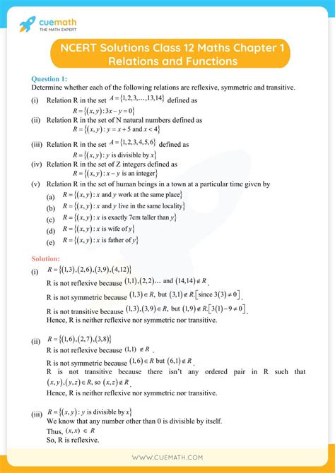 Read Online Ncert Solutions For Class 12 Maths Chapter 
