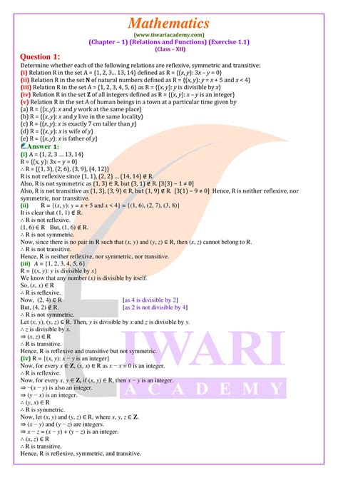 Download Ncert Solutions For Class 12 Maths Chapter 1 