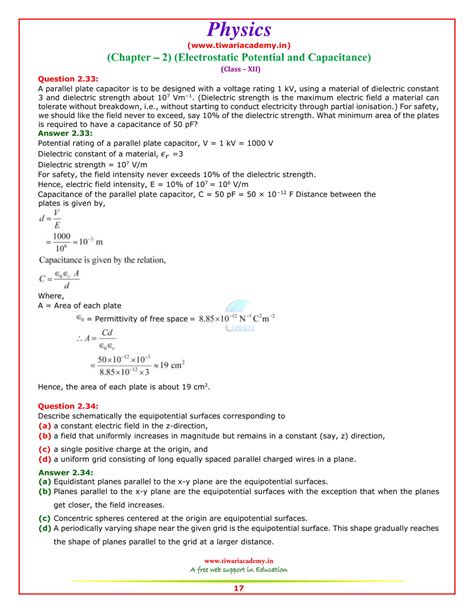Read Online Ncert Solutions For Class 12 Physics Chapter 2 