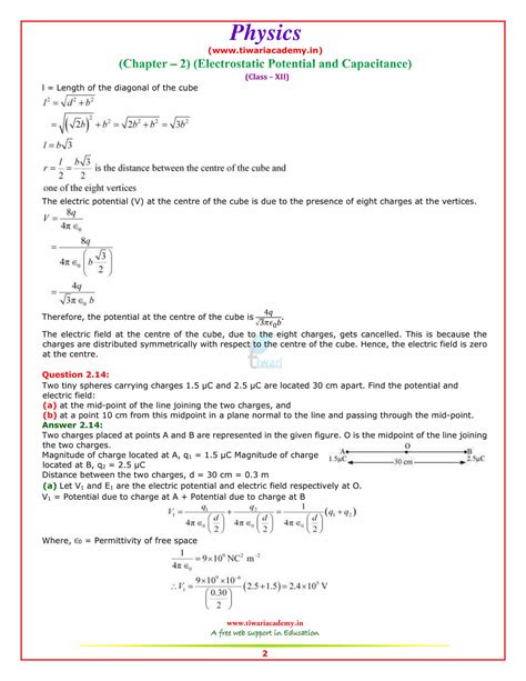 Read Online Ncert Solutions For Class 12 Physics Chapter 2 