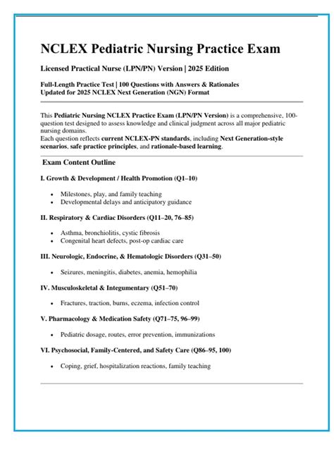 Nclex Pediatric Questions