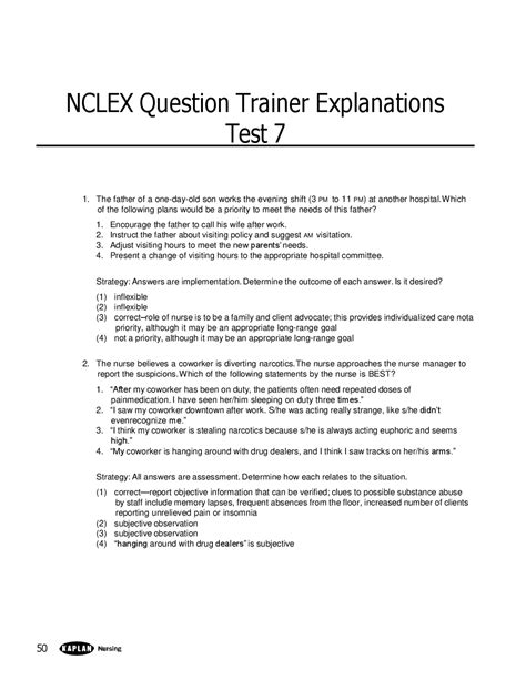 Nclex Question Trainer Explanations Test 2