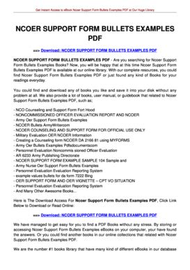 Nco Support Form Bullets