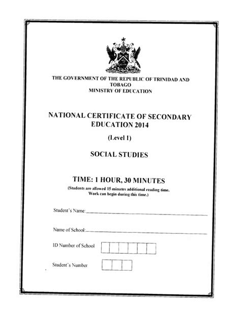 Read Online Ncse Past Papers Trinidad 