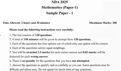 Read Nda Exam Sample Paper 