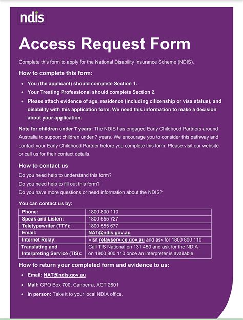Ndis Access Request Form