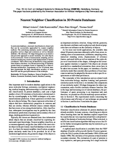 Read Online Nearest Neighbor Classification In 3D Protein Databases 
