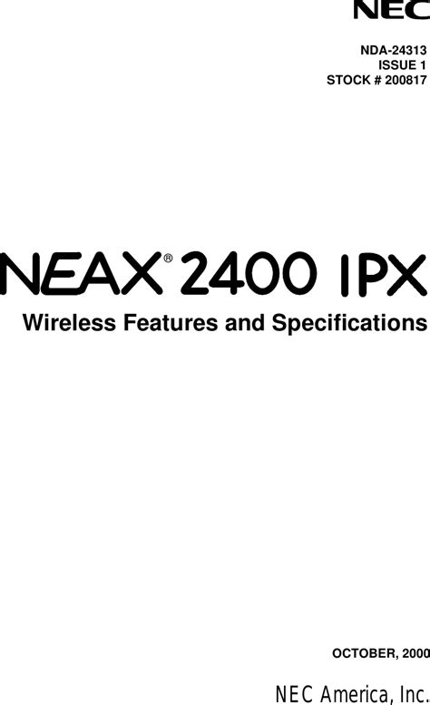 Full Download Neax 2400 Ipx User Guide 